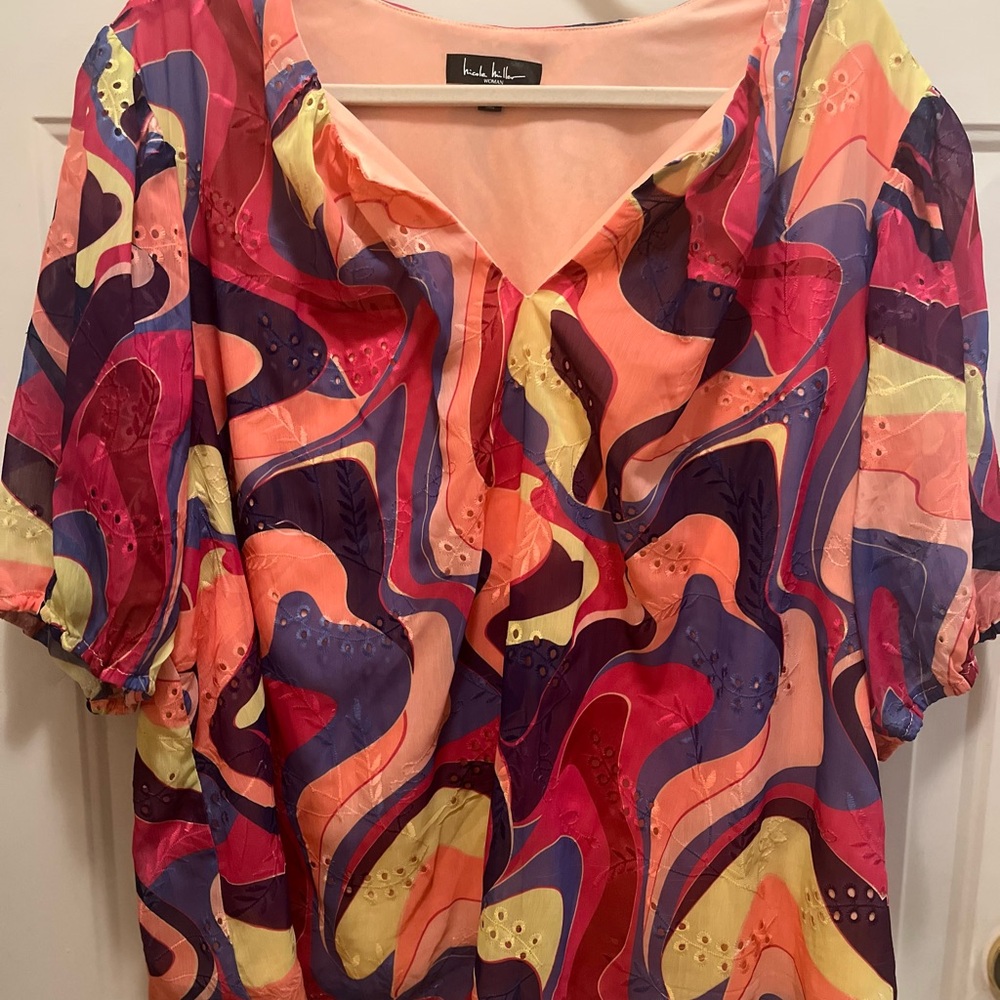 Nicole Miller 3X Abstract Women's Blouse